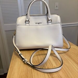 Karl Lagerfeld Paris Willow Satchel Bag Crossbody Off White Like New